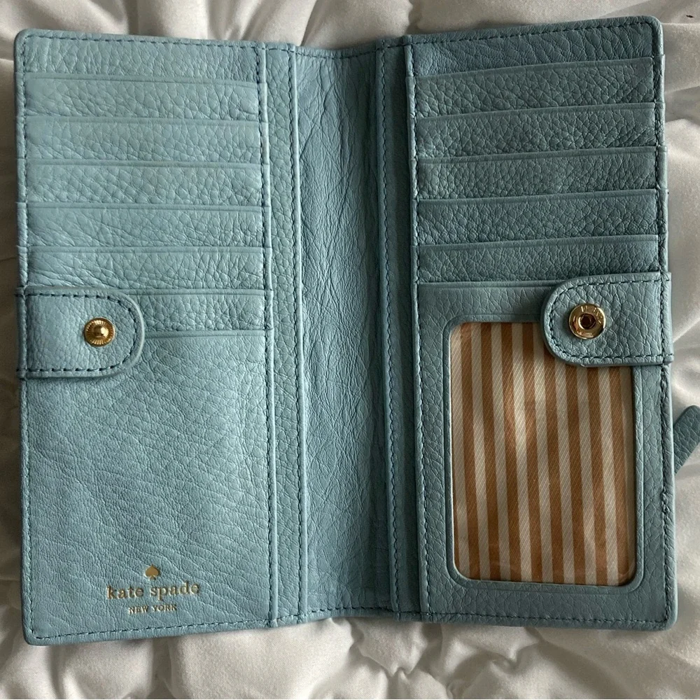 Kate Spade Light Blue Leather Wallet - Picture 3 of 4